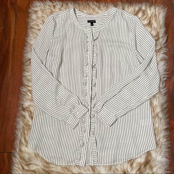 Talbots ruffle front button down blouse - Picture 5 of 7